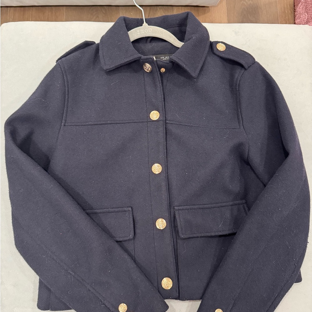 Zara Navy Jacket with Gold Buttons